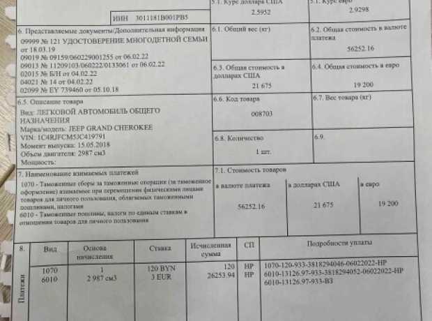 Jeep Grand Cherokee WK2  2-й рестайлинг, 2018, пробег 147000 км