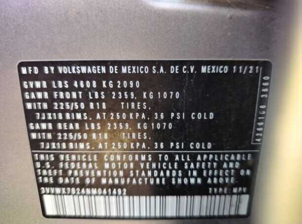 Volkswagen Taos , 2021, пробег 116000 км